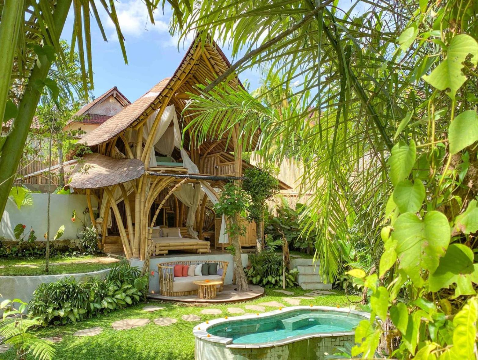 Wahem Eco Bamboo - Magical Bamboo House Ubud Bali Villa Phòng bức ảnh